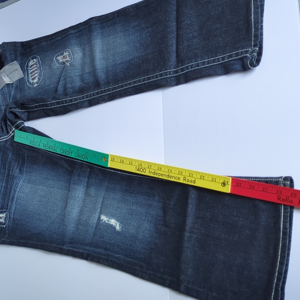 Maurice’s Premium Jeans Women 11/12 Reg Distressed Large Stitching New with Tags - Picture 11 of 13